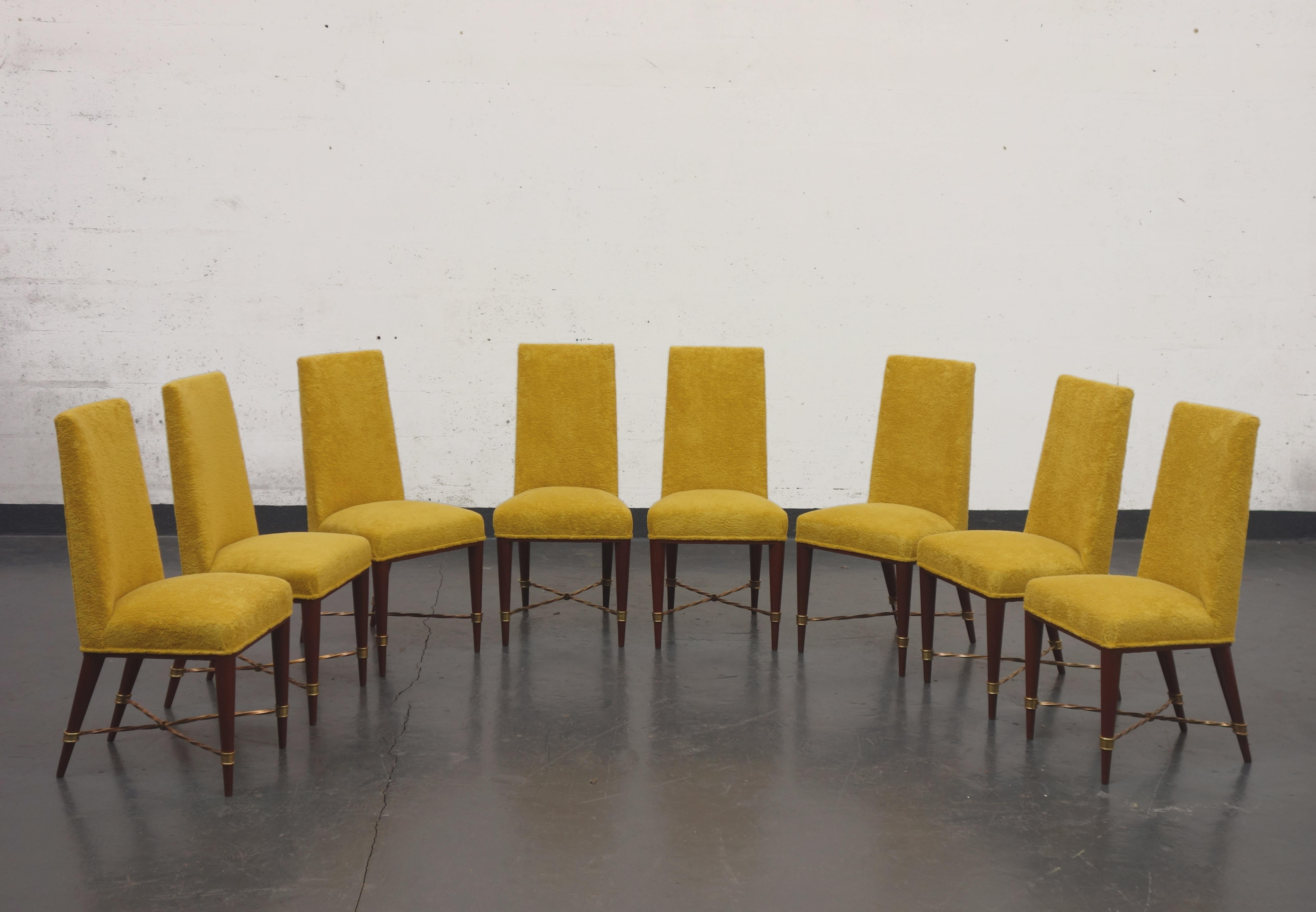 Mid-20th Century Set of 8 Chairs by Jean Royère, 1957 For Sale