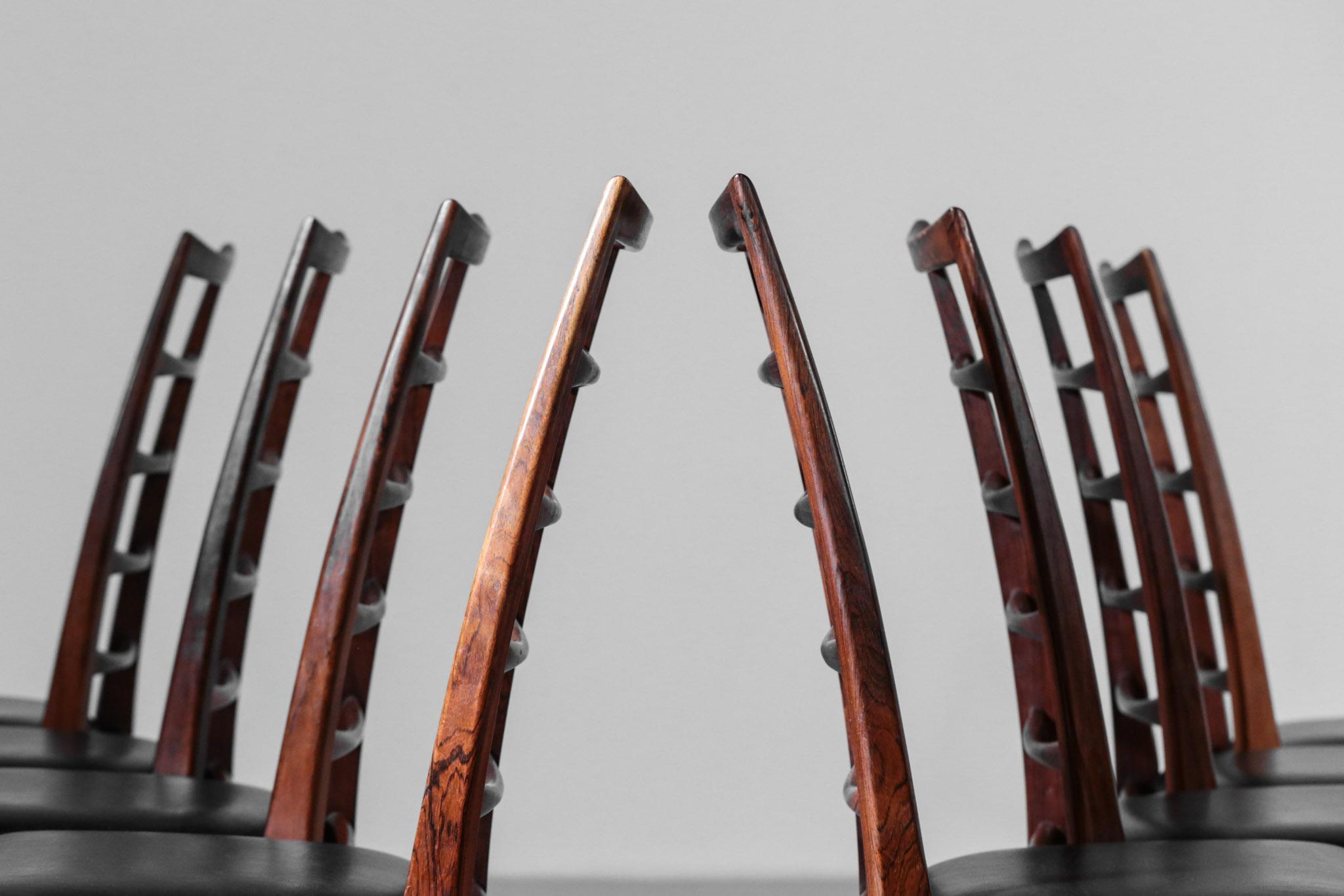 Set of 8 Chairs by Niels Koefoed in Rosewood Danish 5