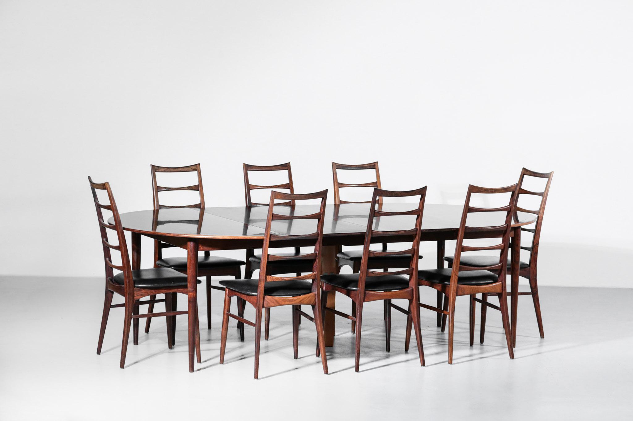 Set of 8 Chairs by Niels Koefoed in Rosewood Danish 8