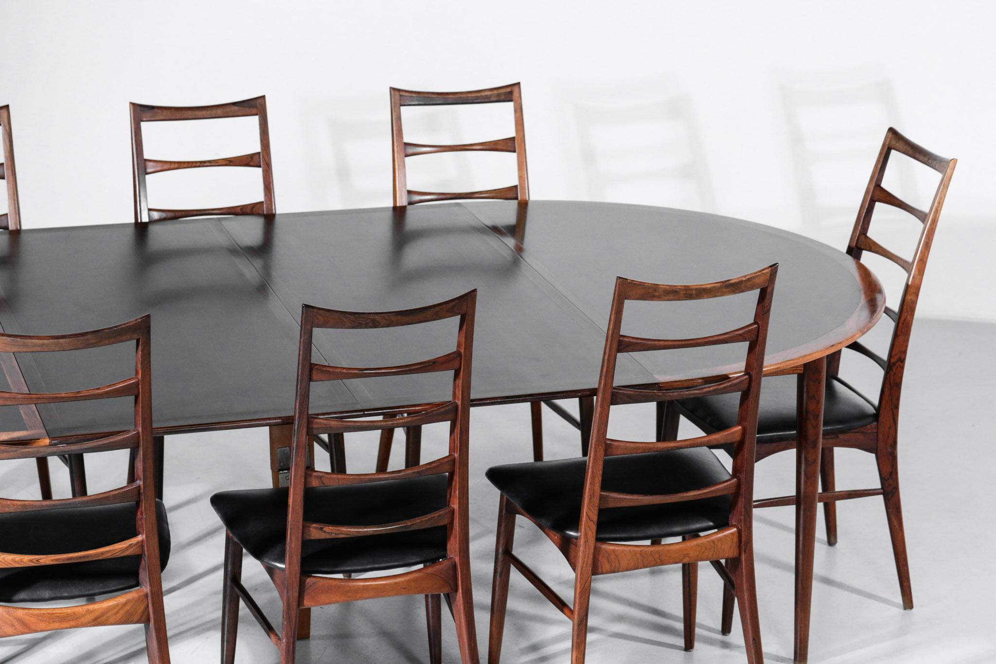 Set of 8 Chairs by Niels Koefoed in Rosewood Danish 9