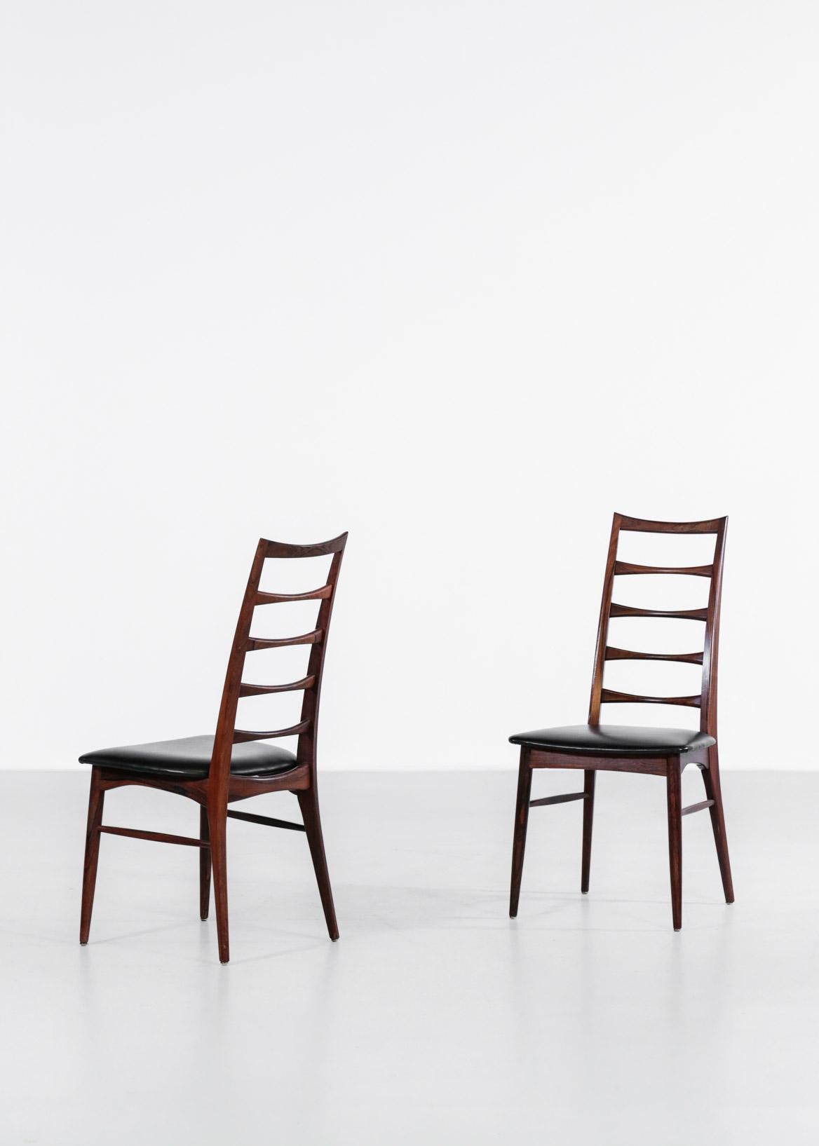 Set of 8 Scandinavian chairs in rosewood designed by Niels Koefoed.