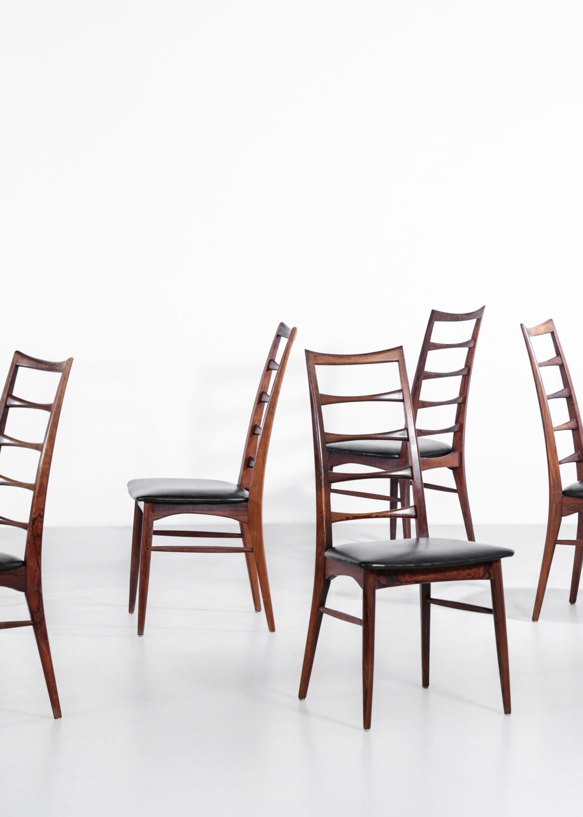 Set of 8 Chairs by Niels Koefoed in Rosewood Danish In Excellent Condition In Lyon, FR