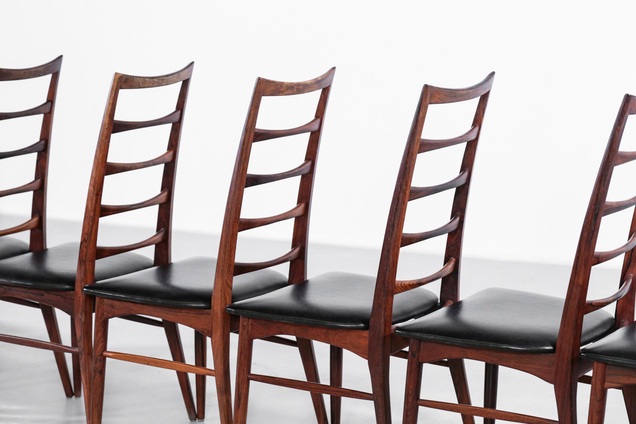 Mid-20th Century Set of 8 Chairs by Niels Koefoed in Rosewood Danish