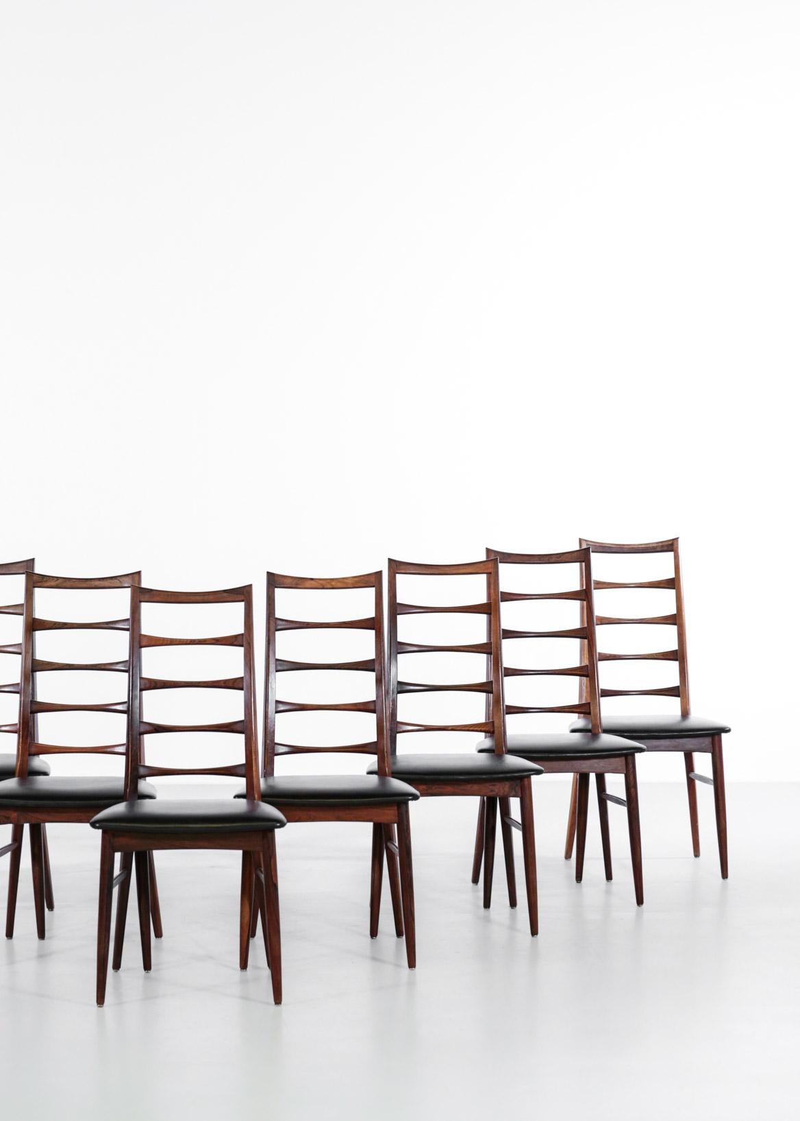 Set of 8 Chairs by Niels Koefoed in Rosewood Danish 2