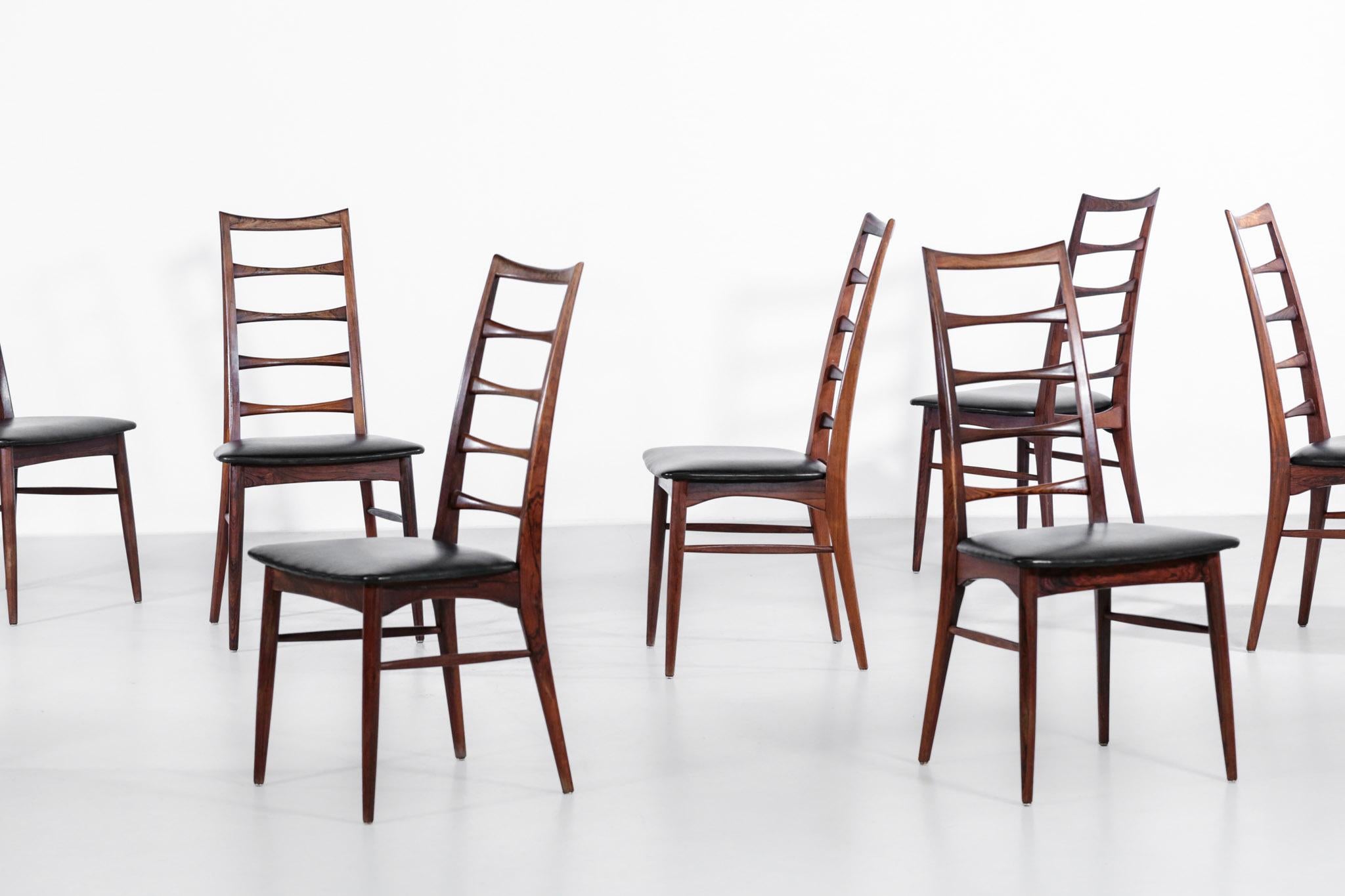 Set of 8 Chairs by Niels Koefoed in Rosewood Danish 3