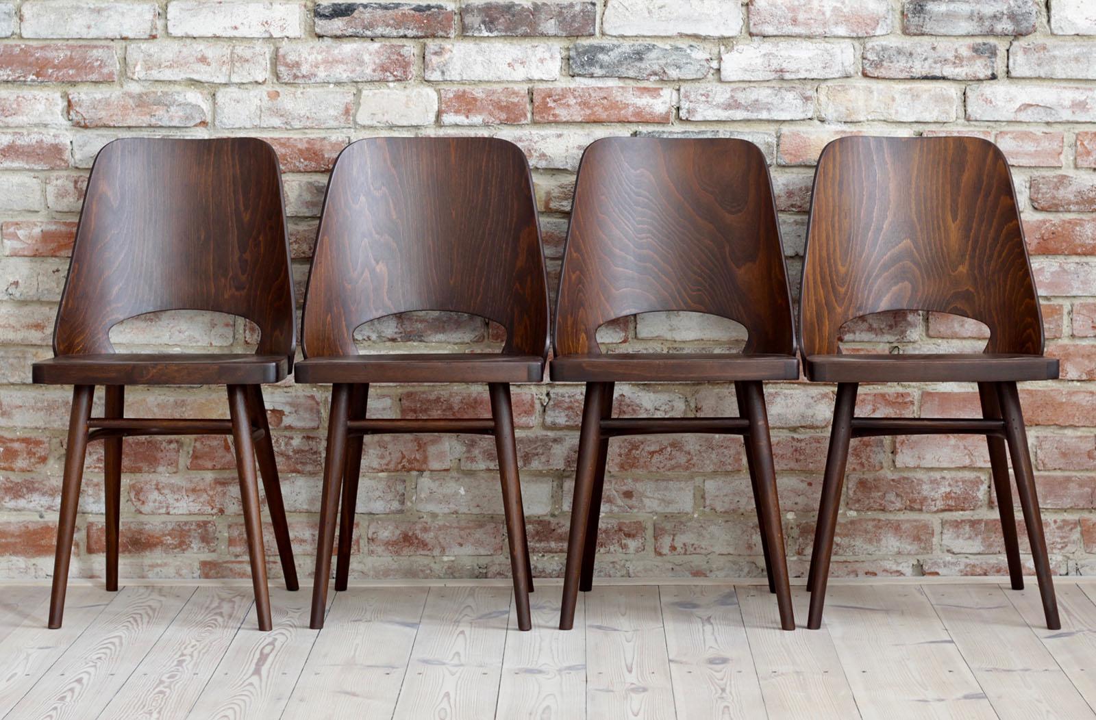 Set of 8 Chairs by Oswald Haerdtl, Beech Veneer, Oil Finish In Good Condition In Wrocław, Poland