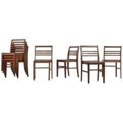Set of 8 Chairs by René Gabriel, Vintage Oak, 1950s