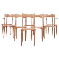 Vintage Set of 8 chairs "Chumbera Segunda" by Roberto Lazzeroni for Ceccotti, 1980's