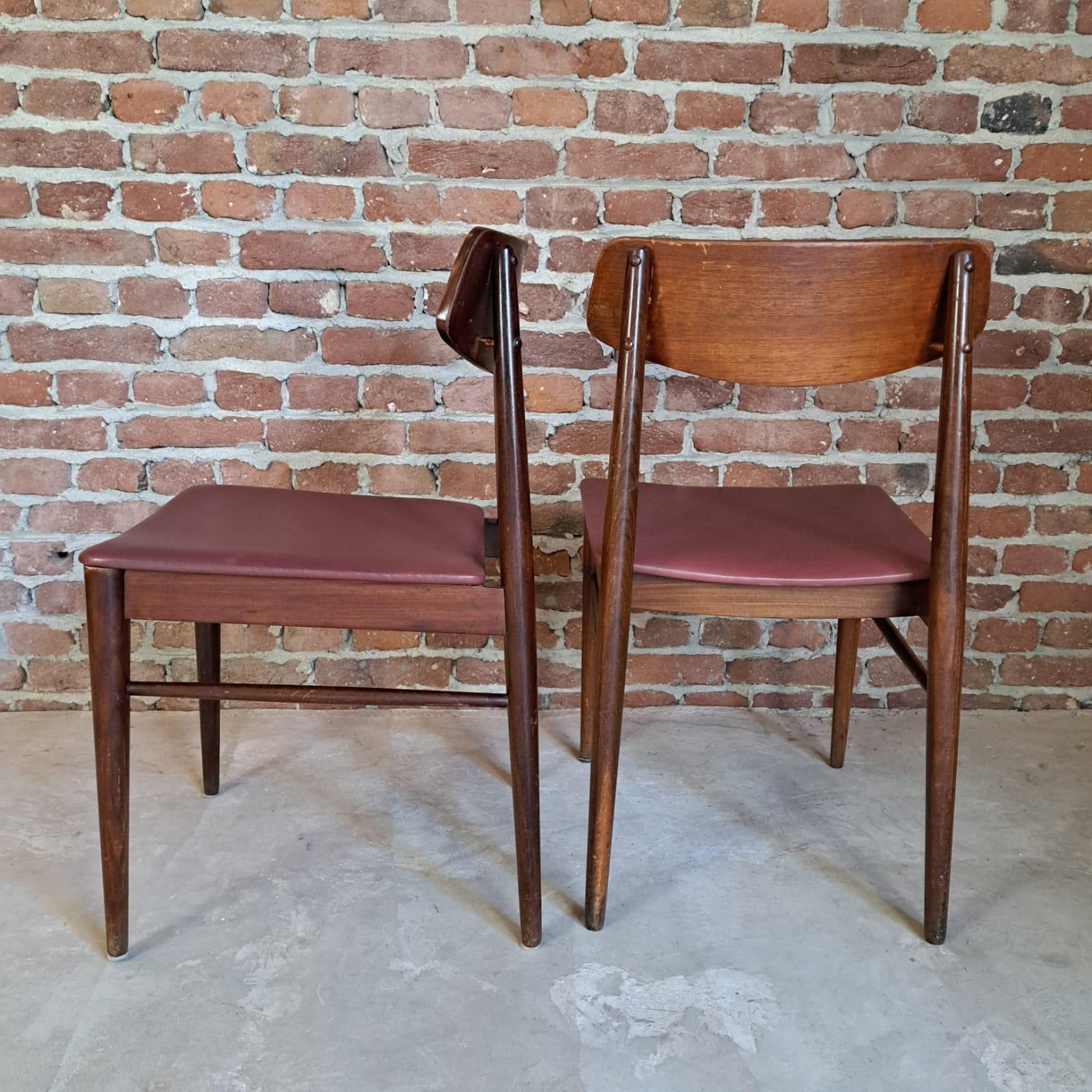 Ensemble de 8 chaises en Brown, Danemark, 1960 Bon état - En vente à Torino, IT
