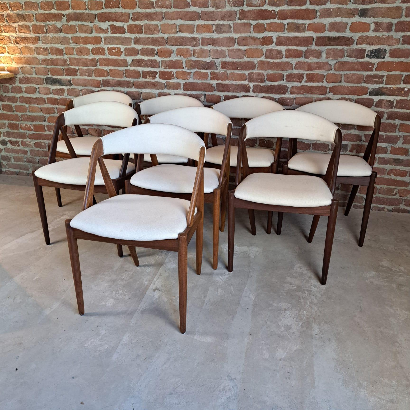 Ensemble de 8 chaises en teck, modèle 31 Kai Kristiansen, Danemark, 1960 Bon état à Torino, IT