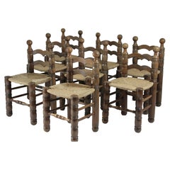 Set of 8 Chairs in the Manner of Charles Dudouyt, France, 1950s