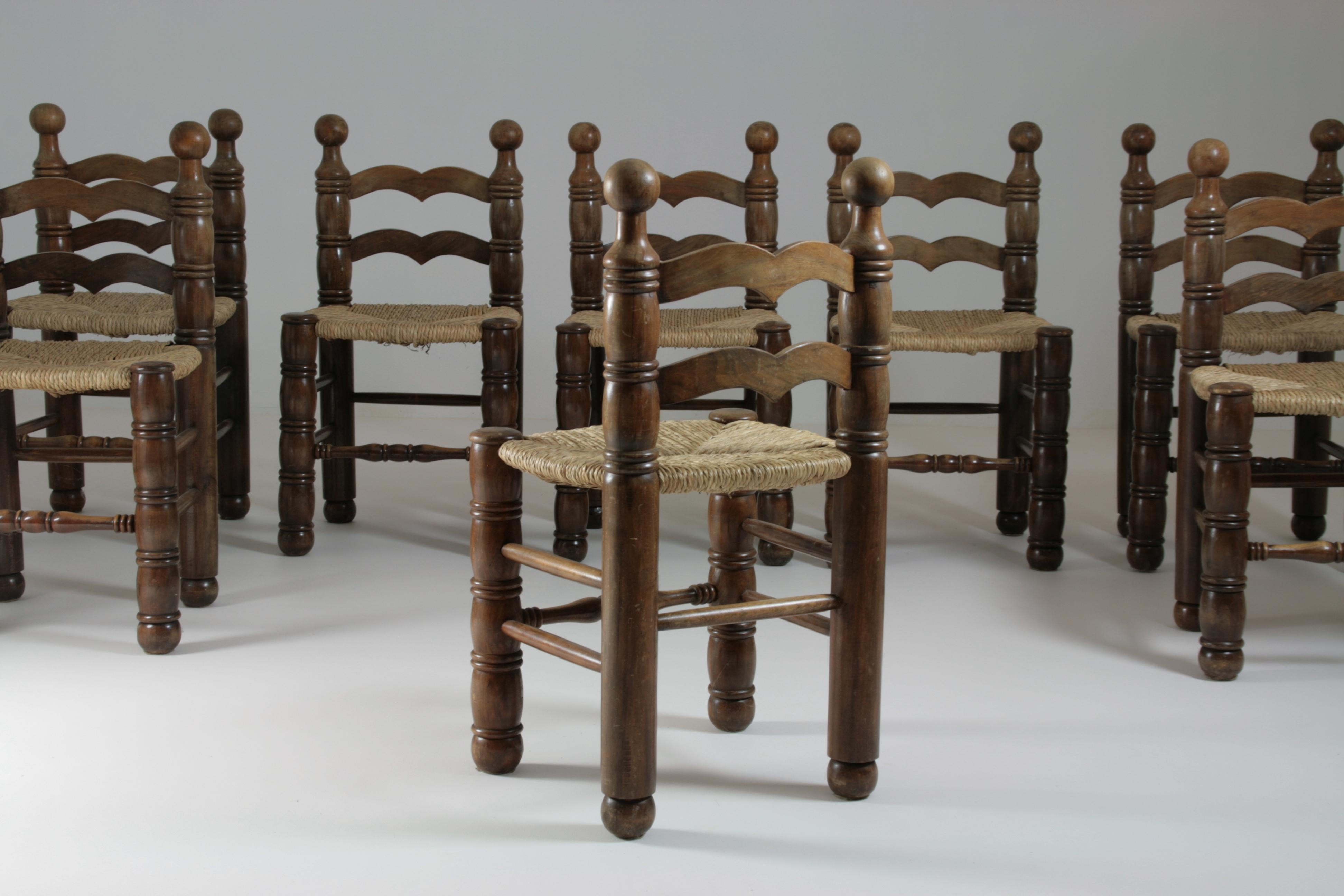 Set of 8 Chairs in the Manner of Charles Dudouyt, France, 1950s 2