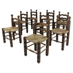 Set of 8 Chairs in the Manner of Charles Dudouyt, France, 1950s
