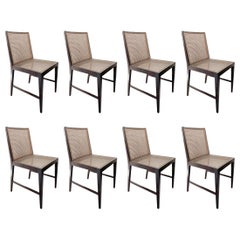 Set of 8 Chairs, Jacaranda Rosewood and Cane Seat, Brazilian Midcentury