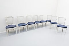 Set of 8 Chairs, Louis XVI Style, New Upholstery