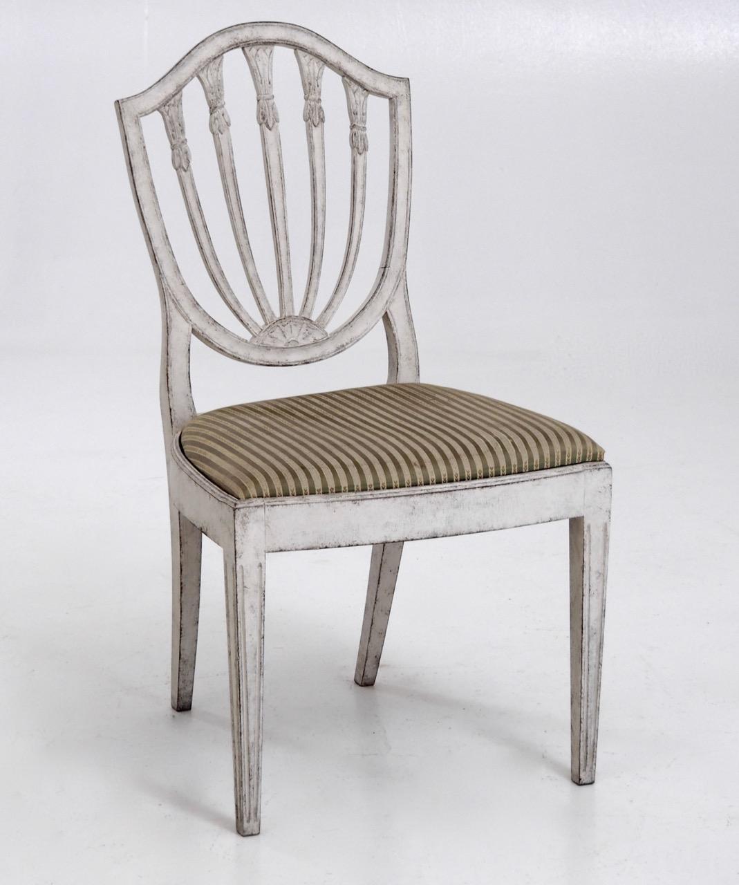 Set of 8 chairs, probably Danish, in the style of C.J. Lillie, 19th century.
Measures: H. 92 H-seat. 45 W. 50 D. 45 cm 
H. 36.2 H-seat. 17.7 W. 19.6 D. 17.7 in.