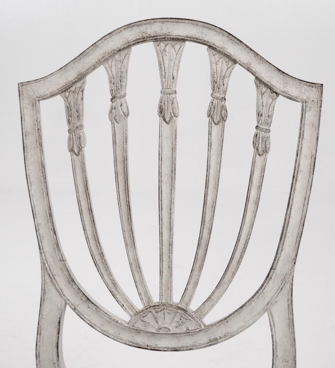 Gustavian Set of 8 Chairs, Probably Danish, in the Style of C.J. Lillie, 19th Century