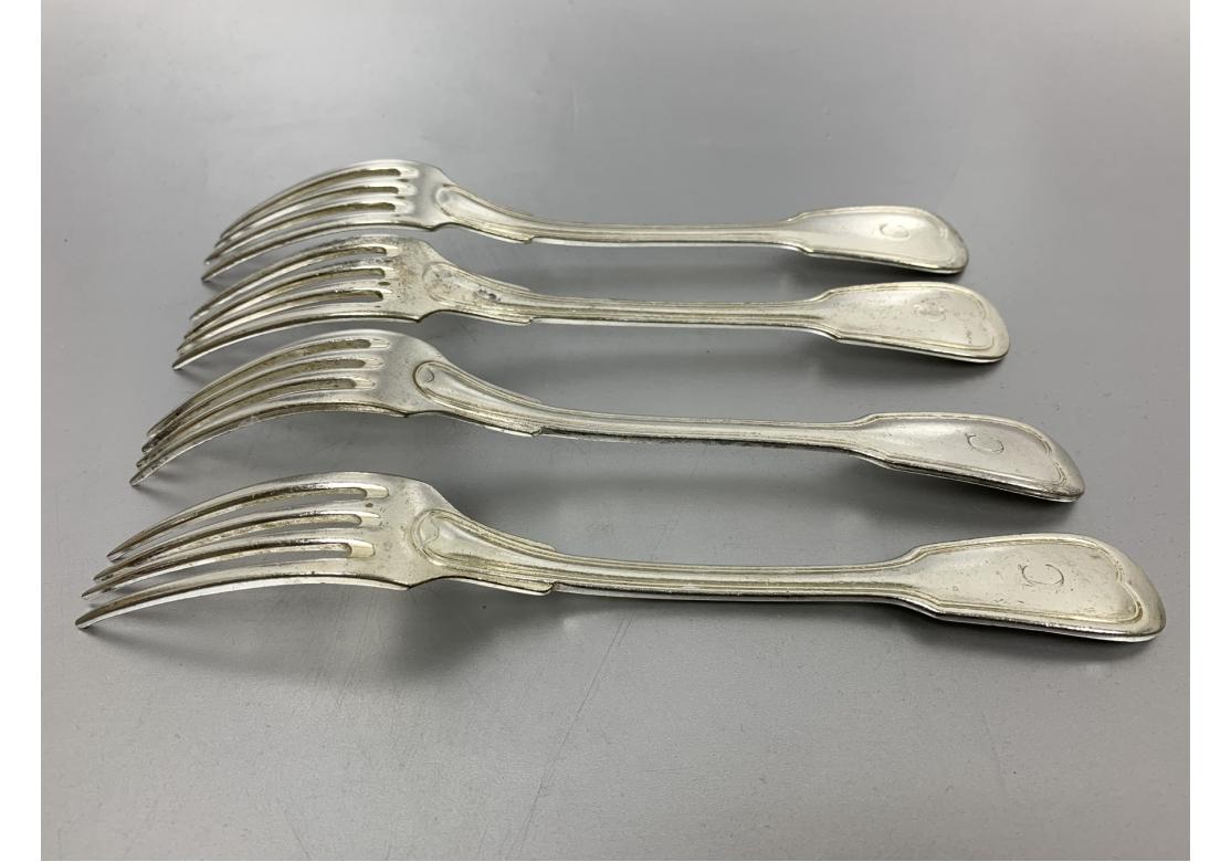 Set Of 8 Chambly Hotel Silver Dinner Forks From Carlyle Hotel en vente 3