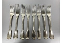 Set Of 8 Chambly Hotel Silver Dinner Forks From Carlyle Hotel