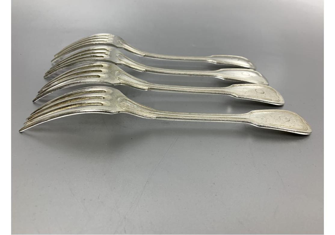 Set Of 8 Chambly Hotel Silver Dinner Forks From Carlyle Hotel en vente 2