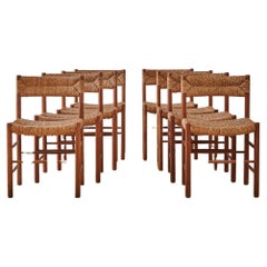 Set of 8 Charlotte Perriand for Robert Sentou Dining Chairs