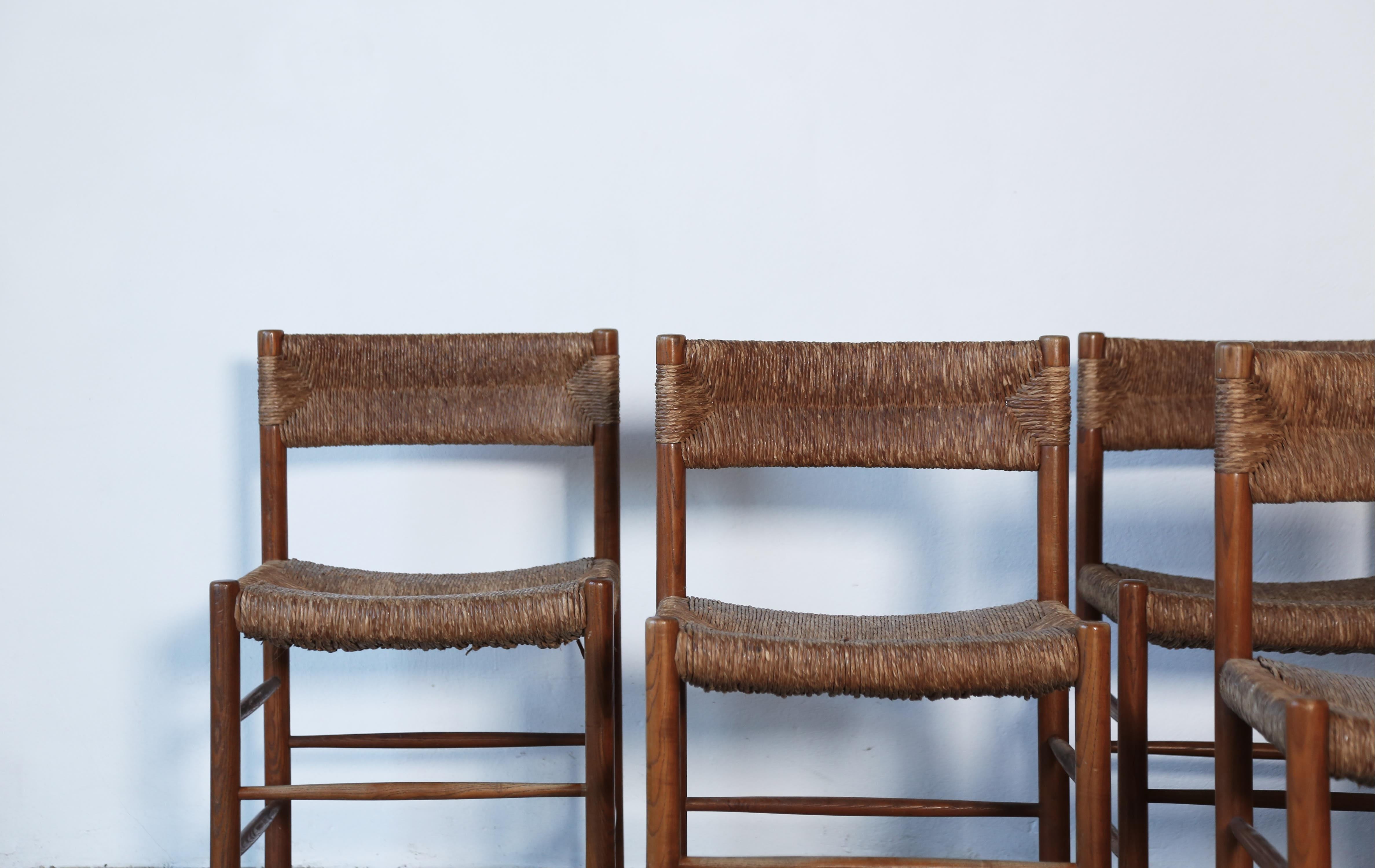 Set of 8 Charlotte Perriand / Robert Sentou Dordogne Chairs, France, 1960s For Sale 9