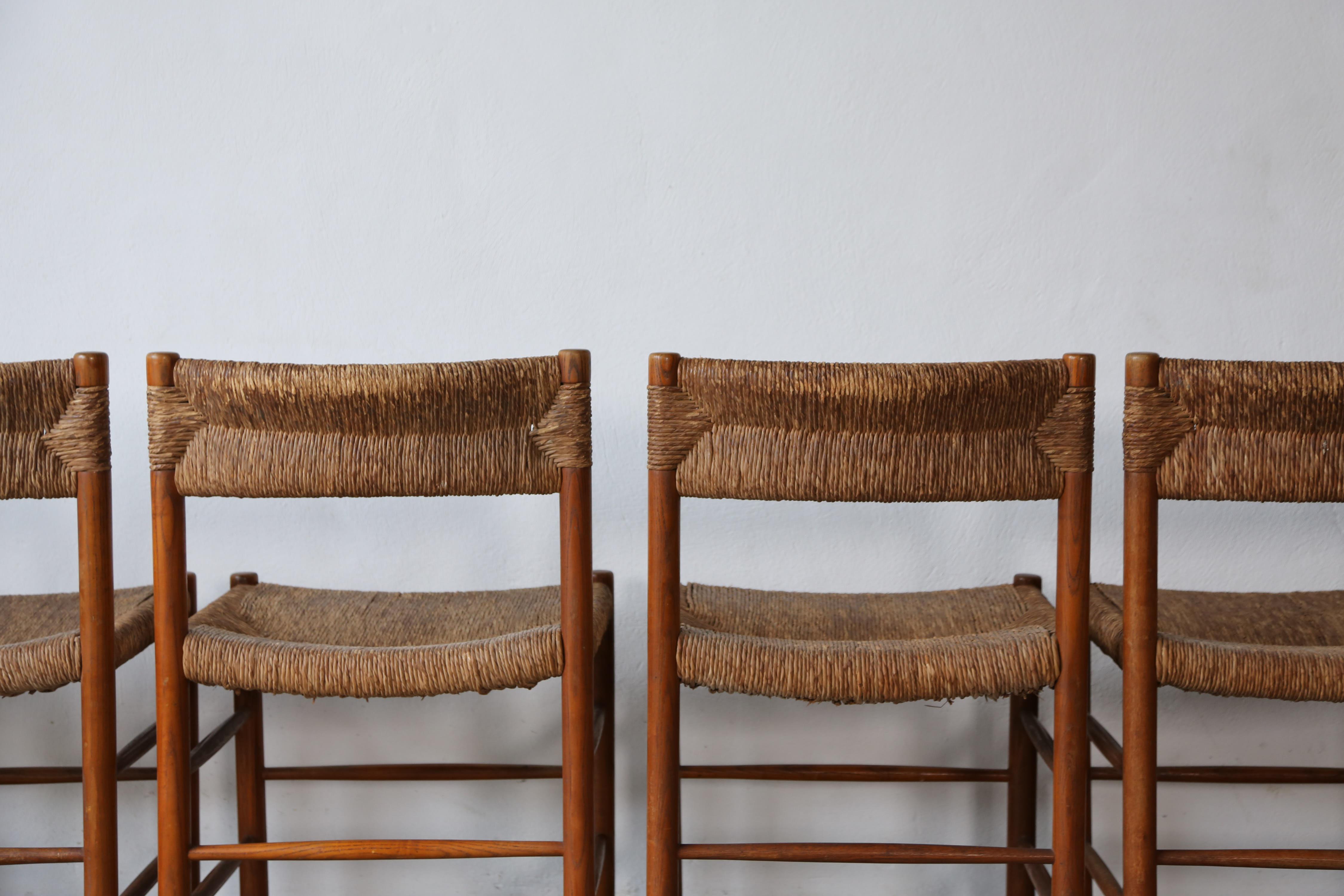 Set of 8 Charlotte Perriand / Robert Sentou Dordogne Chairs, France, 1960s For Sale 11