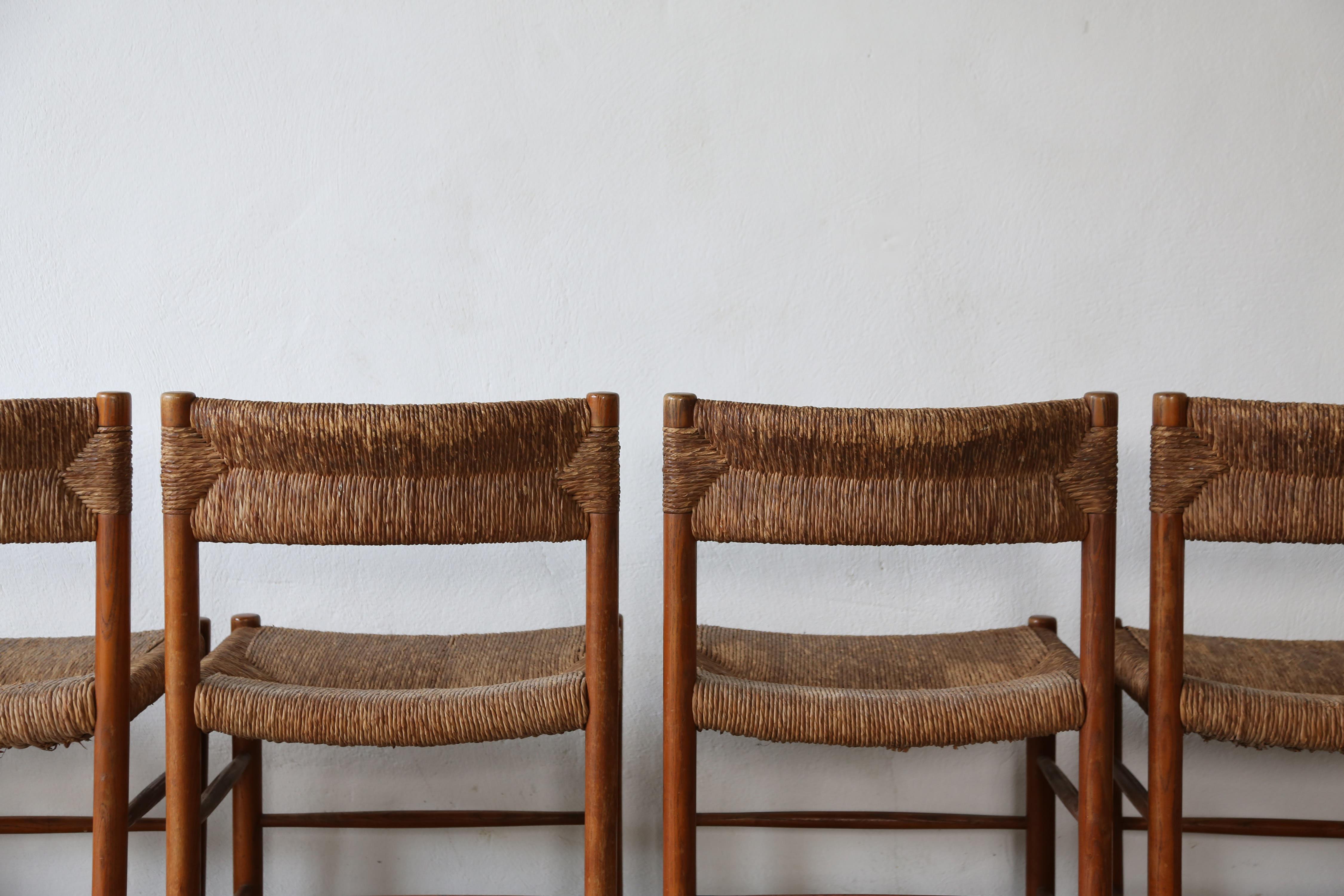 Set of 8 Charlotte Perriand / Robert Sentou Dordogne Chairs, France, 1960s For Sale 12