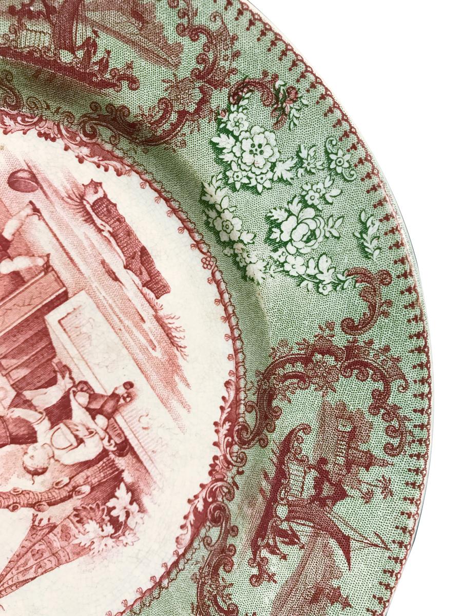 Français  8 assiettes en faïence de qualité Scènes chinoises romantiques de Creil 1834-1840  en vente