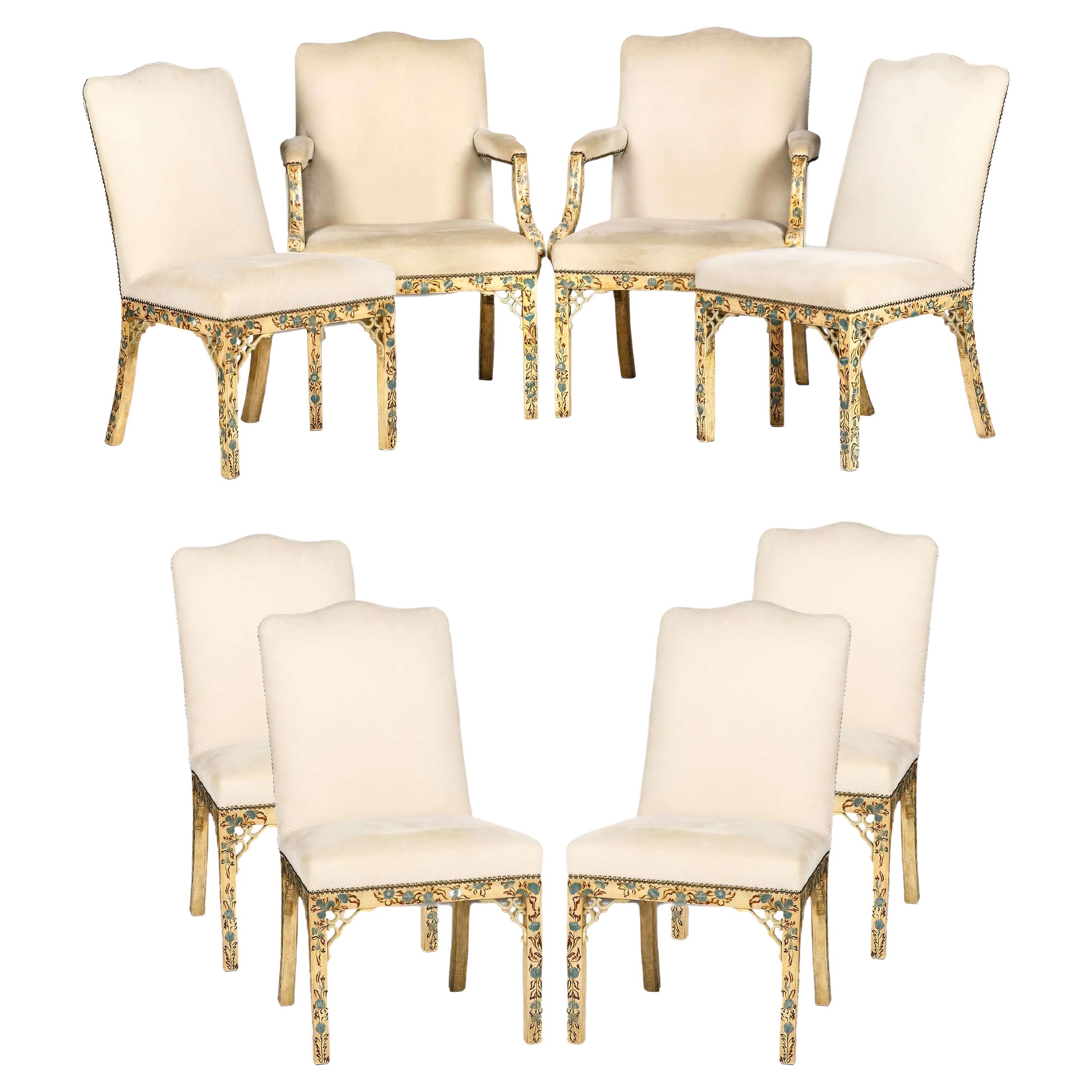 Set of 8 Chippendale Dining Chairs For Sale