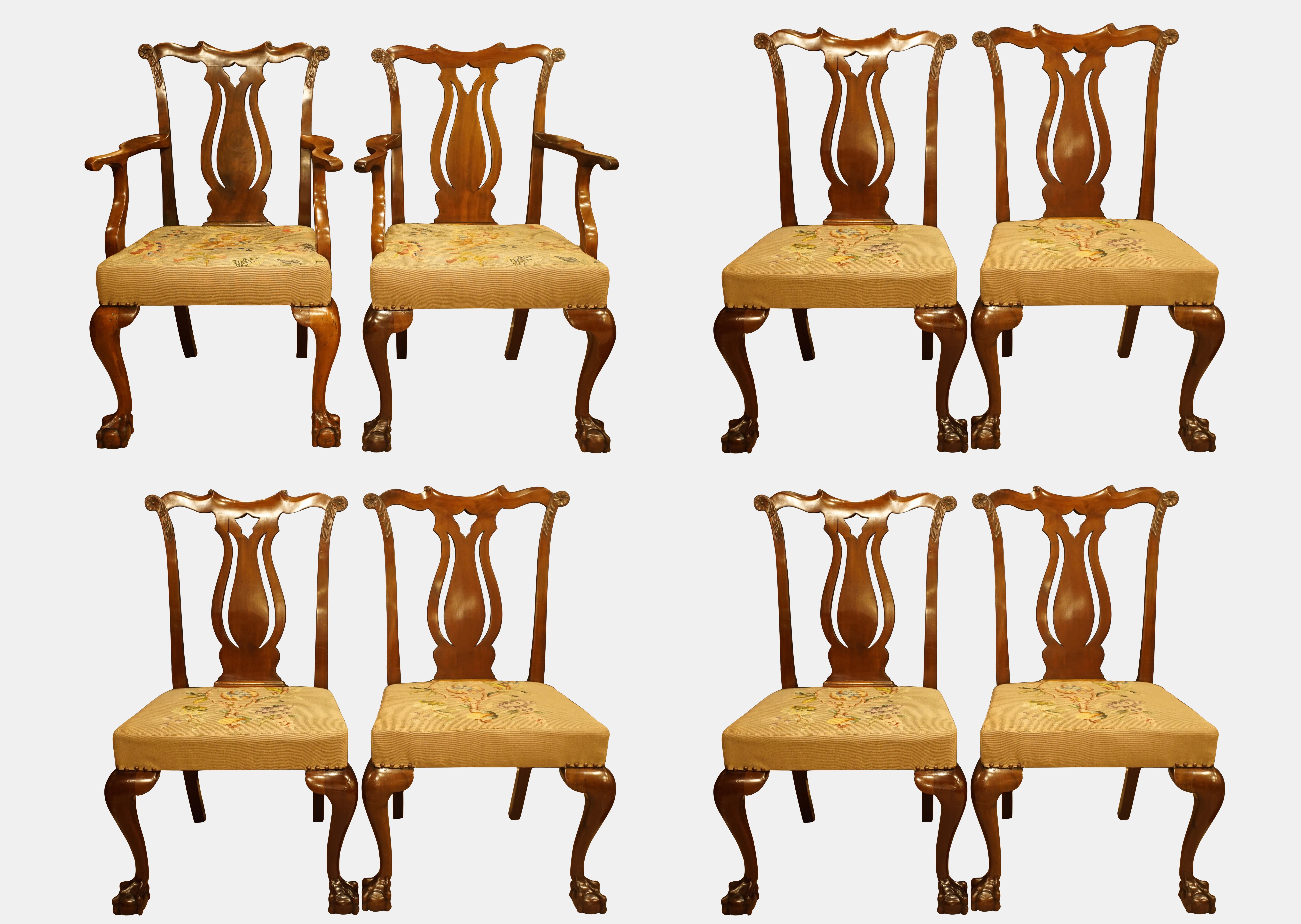 Set of 8 Chippendale Style Chairs For Sale 5