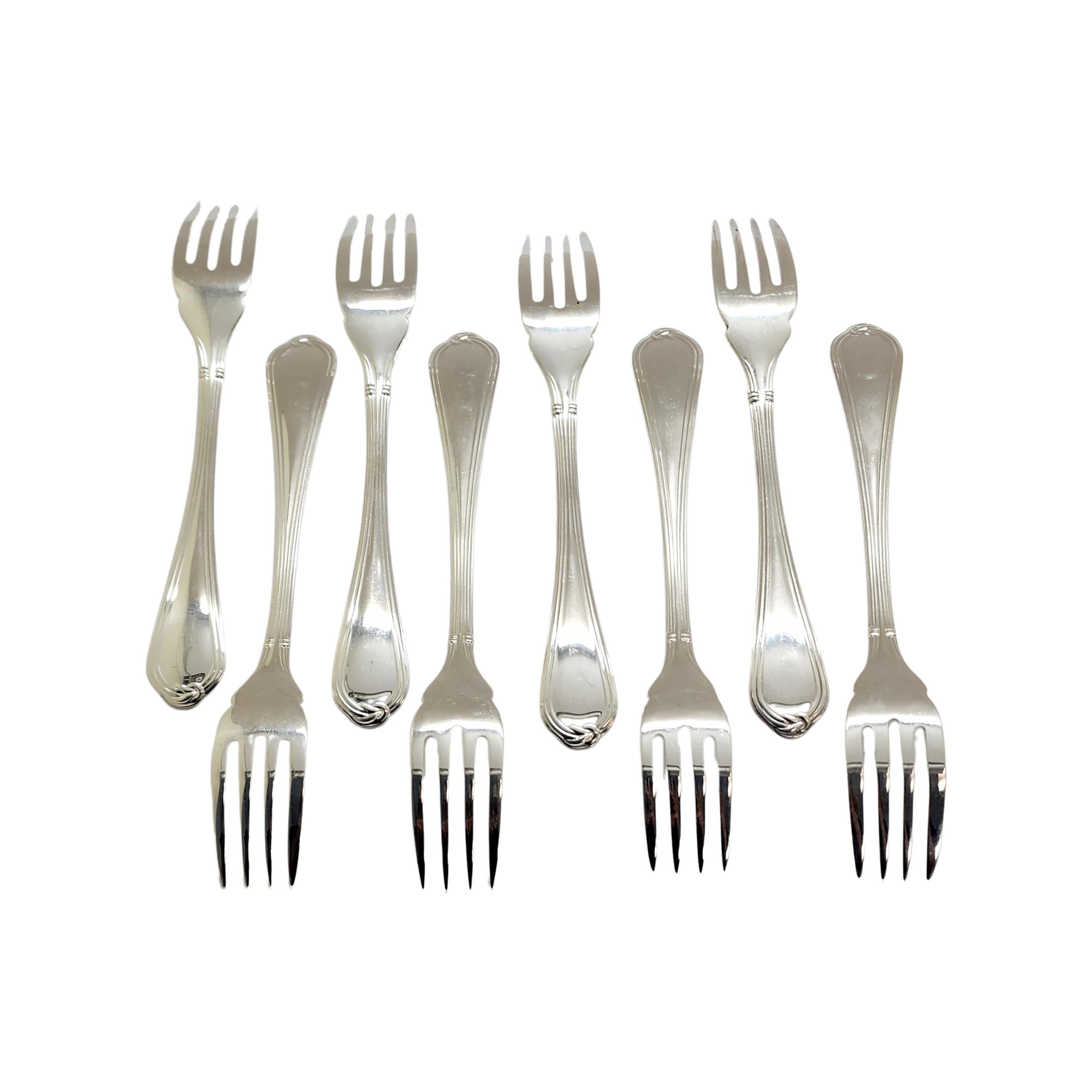 Set of 8 Christofle Oceana Sterling Silver Salad/Fish Forks In Good Condition In Washington Depot, CT