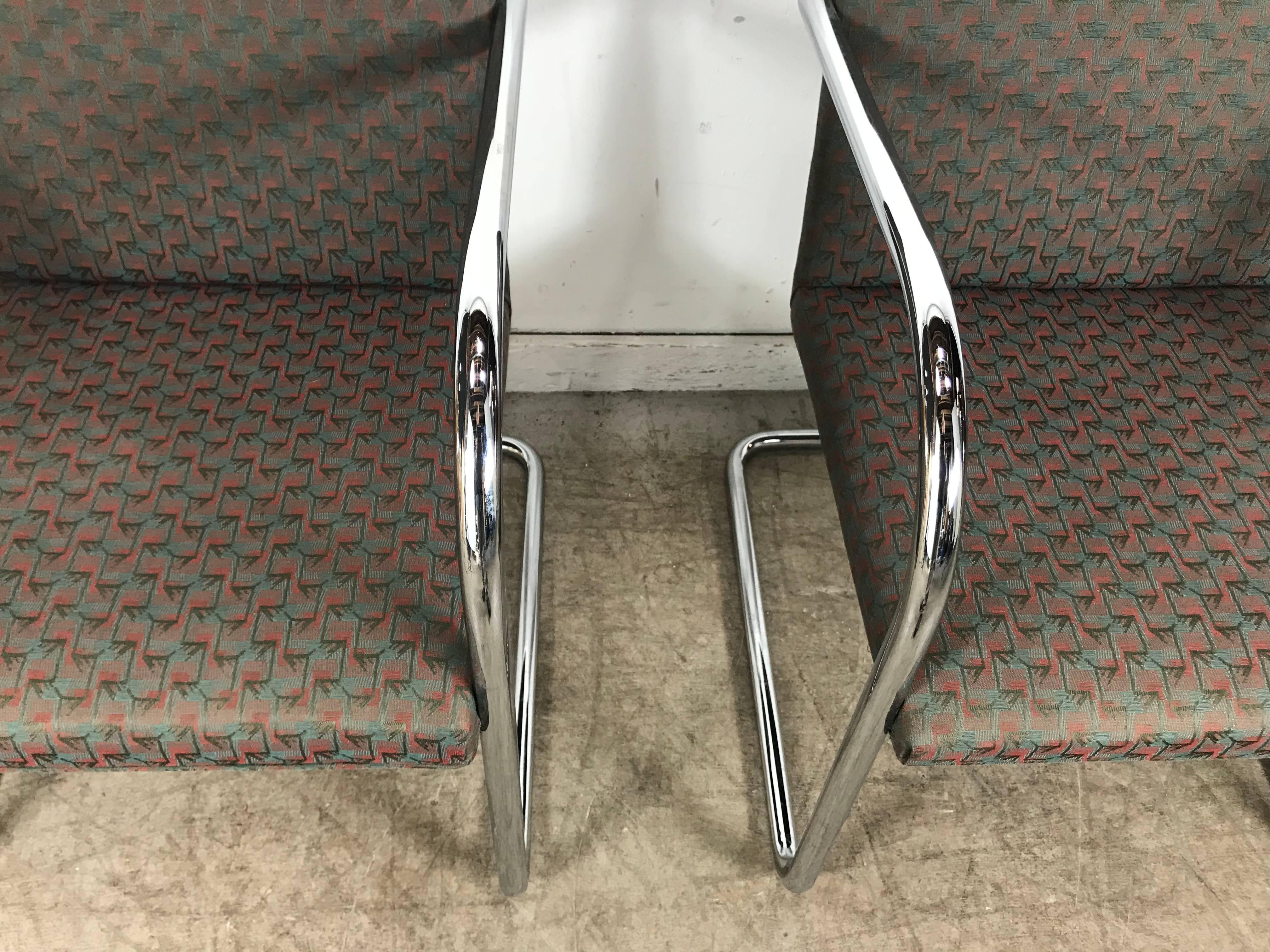 Set of Eight Chrome Brno Chairs by Mies Van Der Rohe for Thonet In Good Condition For Sale In Buffalo, NY