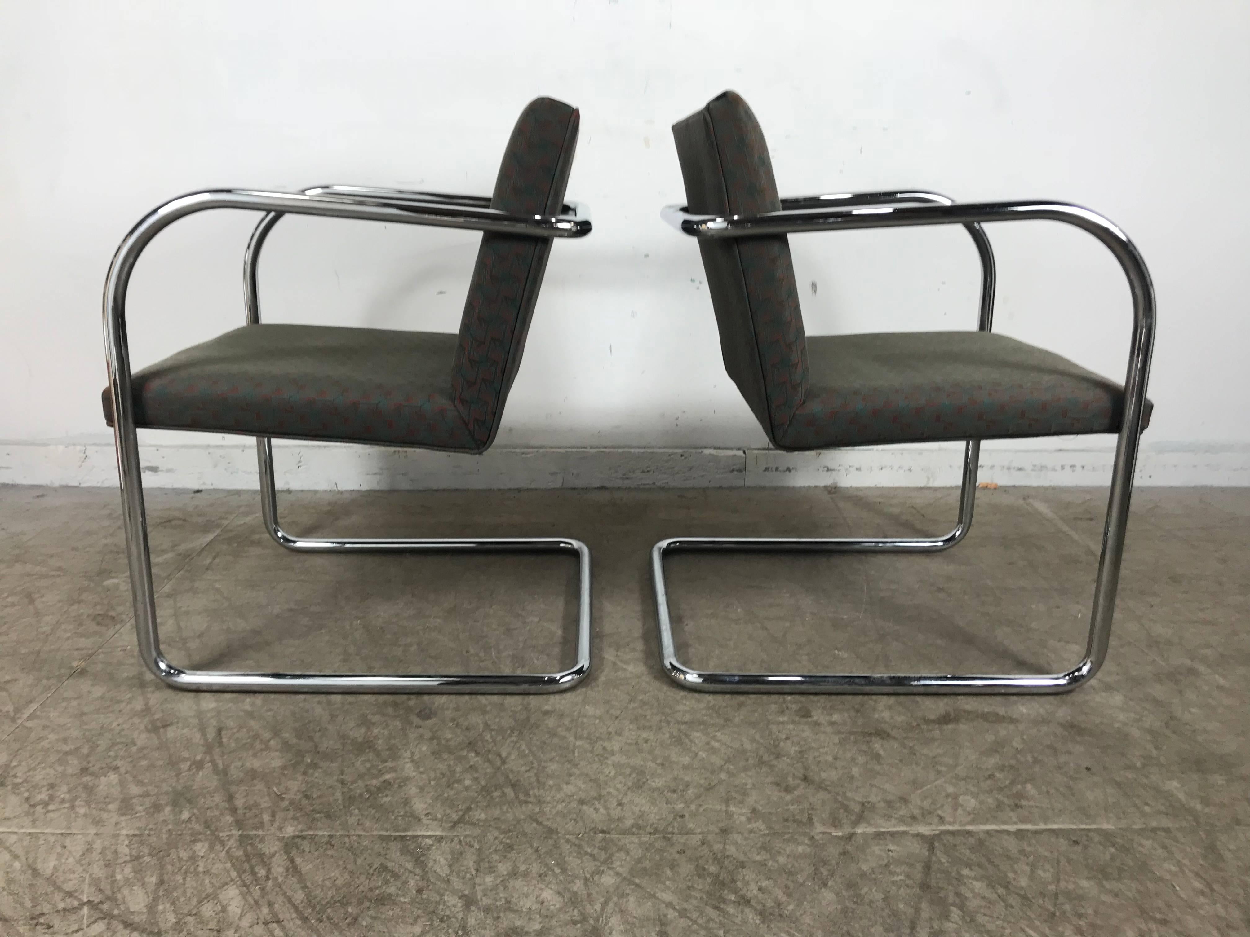 Late 20th Century Set of Eight Chrome Brno Chairs by Mies Van Der Rohe for Thonet For Sale
