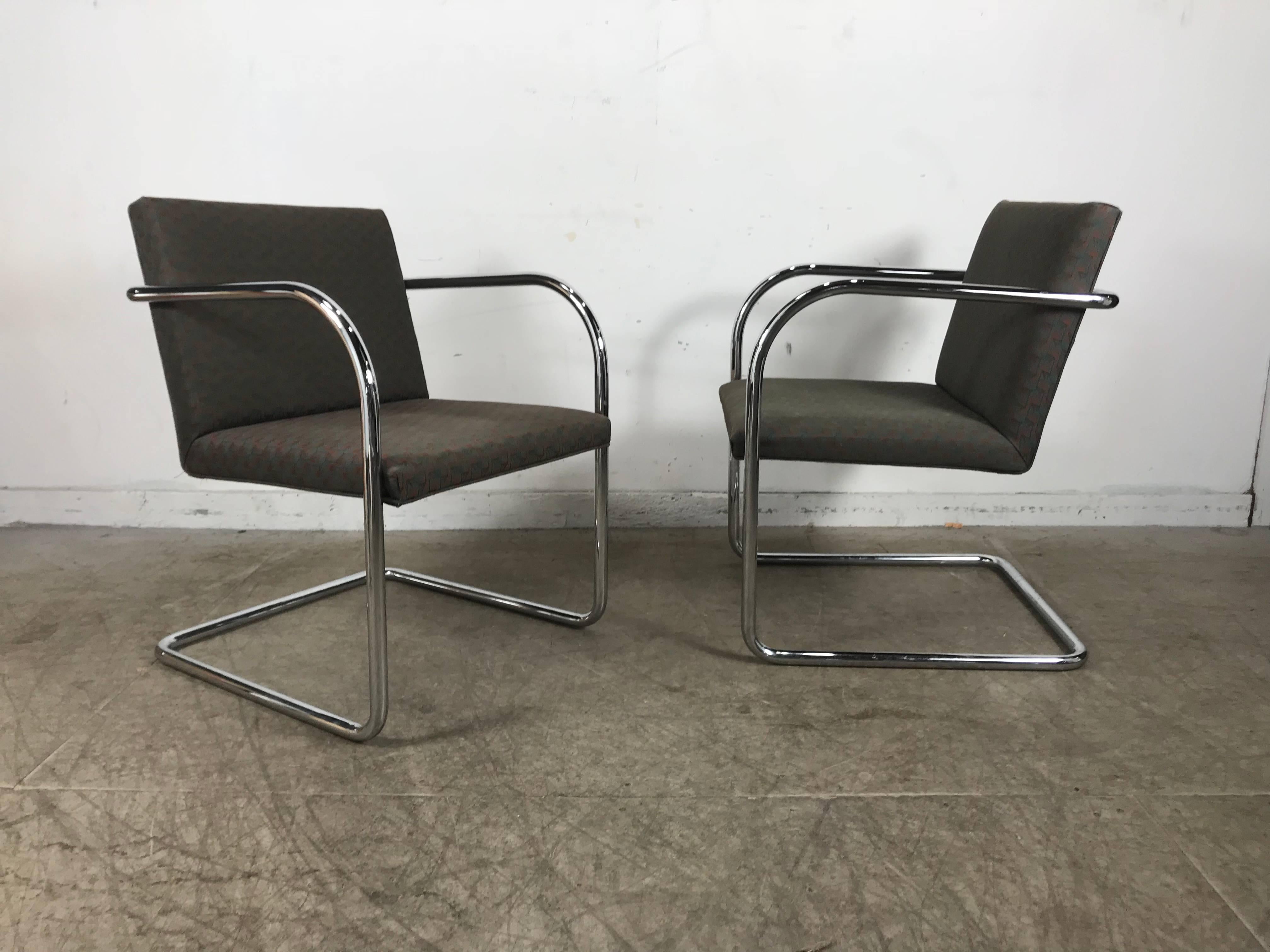 Set of Eight Chrome Brno Chairs by Mies Van Der Rohe for Thonet For Sale 2