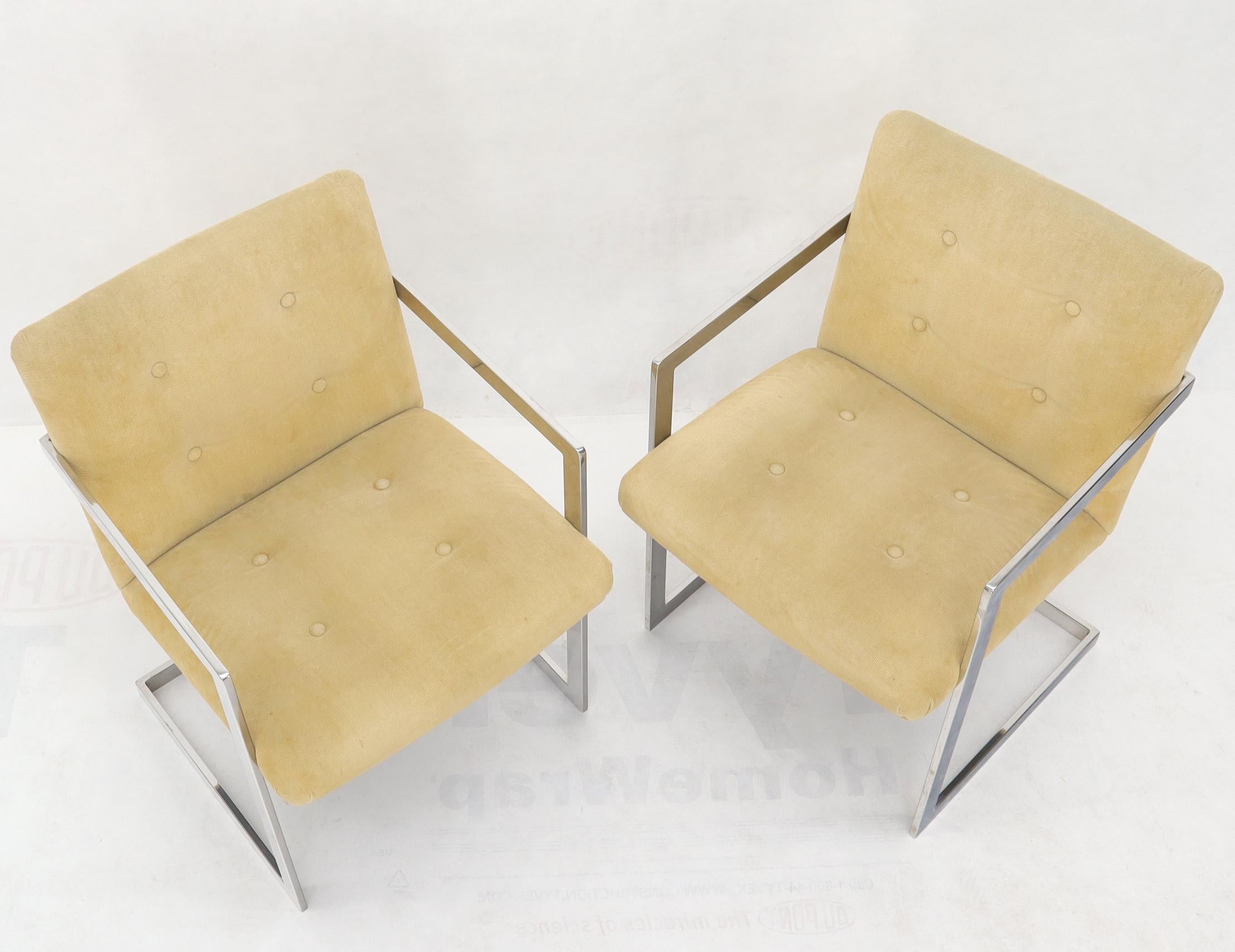 Mid-Century Modern Set of 8 Chrome Milo Baughman Dining Chairs For Sale