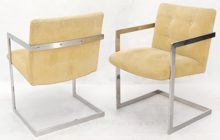 20th Century Set of 8 Chrome Milo Baughman Dining Chairs For Sale
