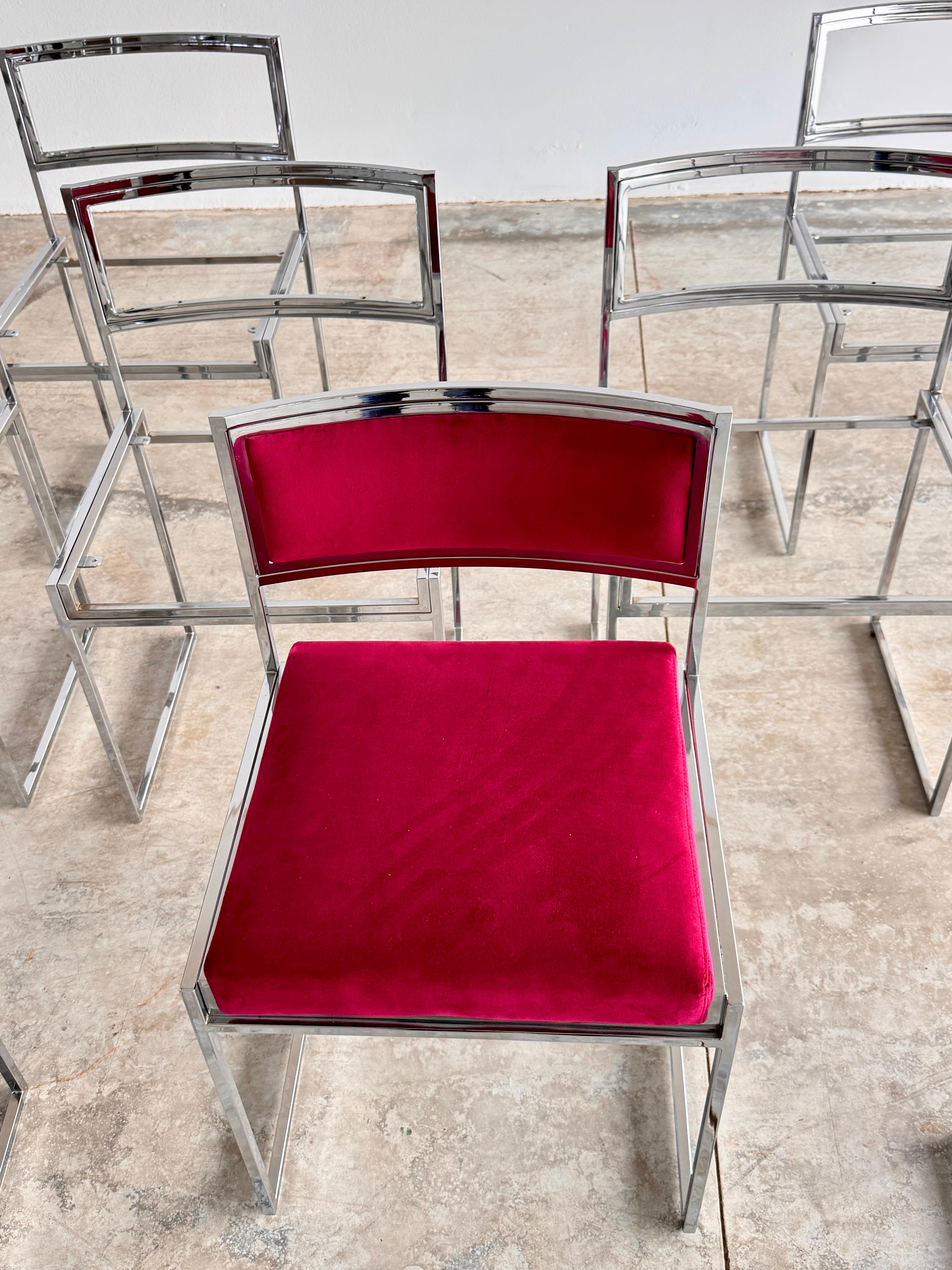 Set of 8 Chrome & Velvet 
