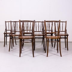 Set of 8 Classic Bentwood Cafe Chairs by Mundus and J. & J. Kohn