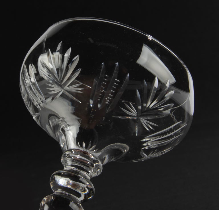 Set of 8 Clear Crystal Champagne Glasses For Sale at 1stDibs