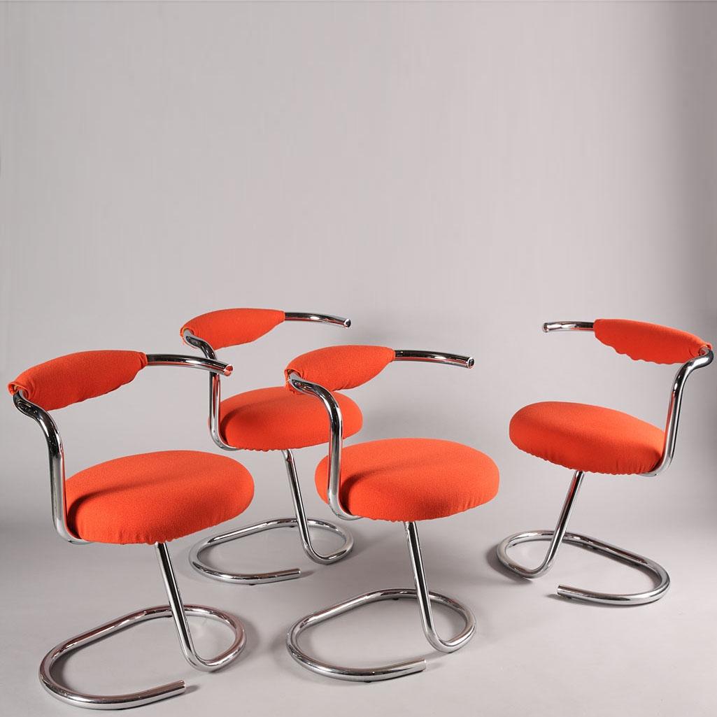 Set of 8 Cobra Chairs by Giotto Stoppino In Good Condition For Sale In Paris, FR