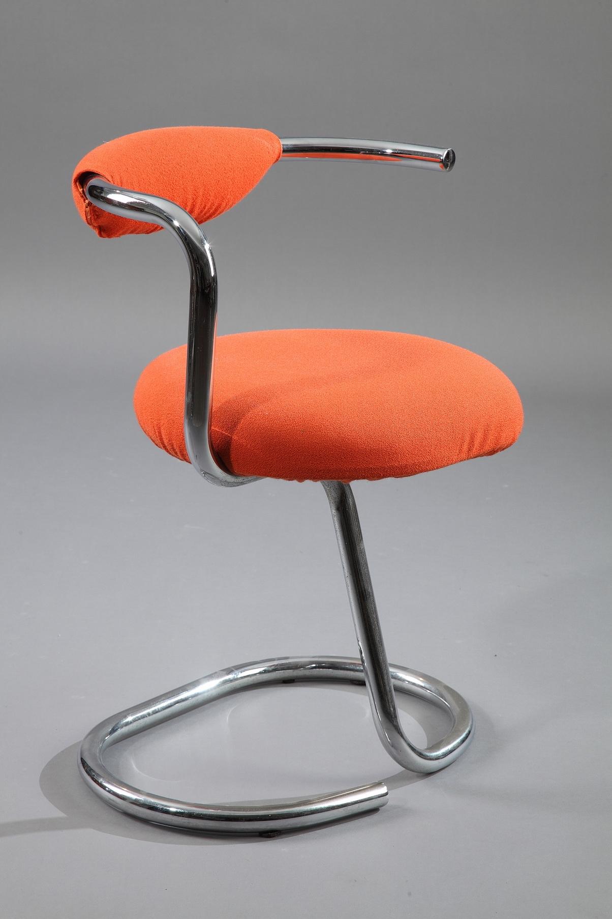 Metal Set of 8 Cobra Chairs by Giotto Stoppino For Sale