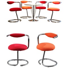 Set of 8 Cobra Chairs by Giotto Stoppino