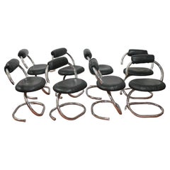 Set of 8 Cobra Chairs Design Giotto Stoppino, 1970s, Italy