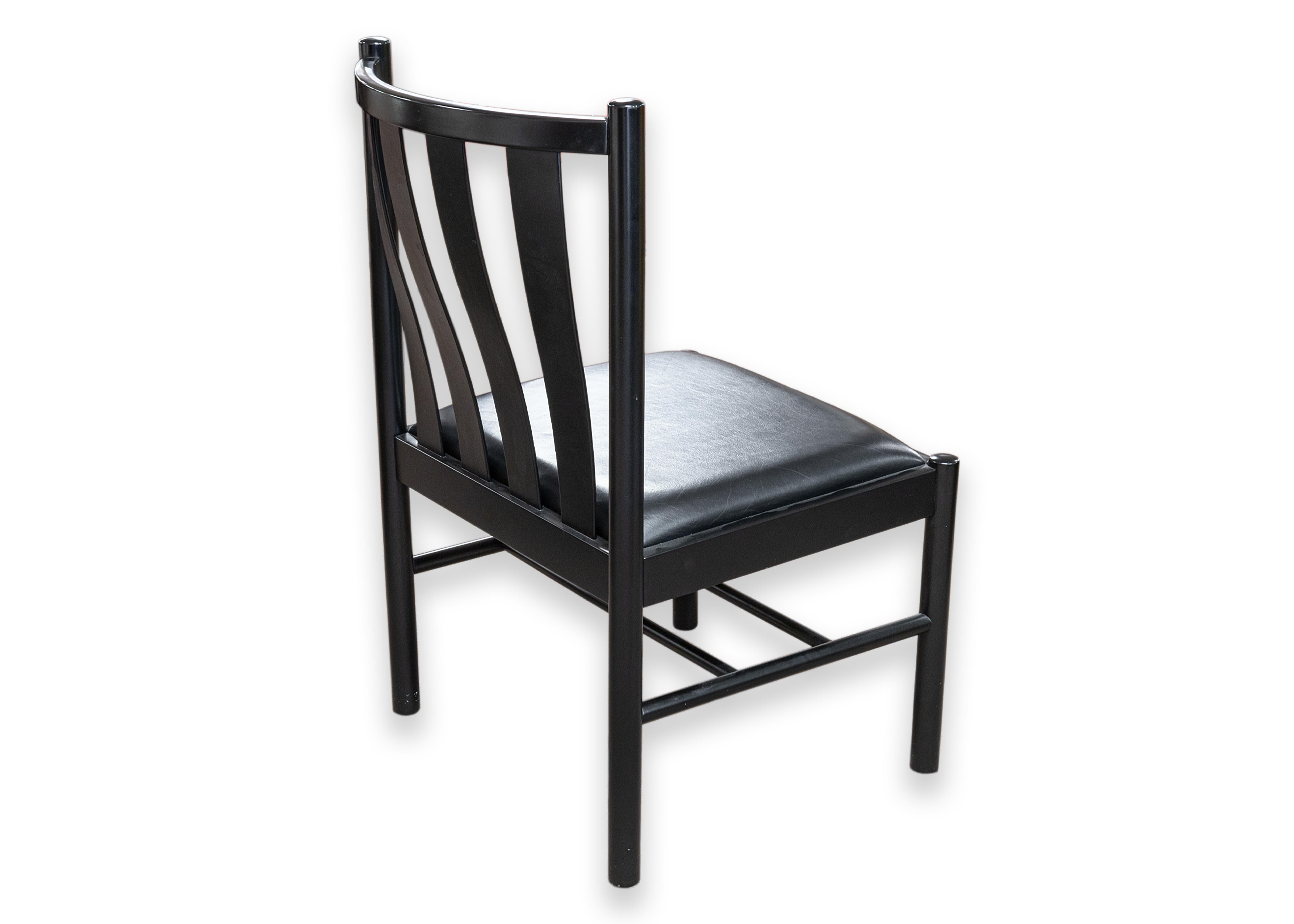 Set of 8 Collaudo for Stendig Black Lacquered Slat Dining Chairs Made in Italy For Sale 10