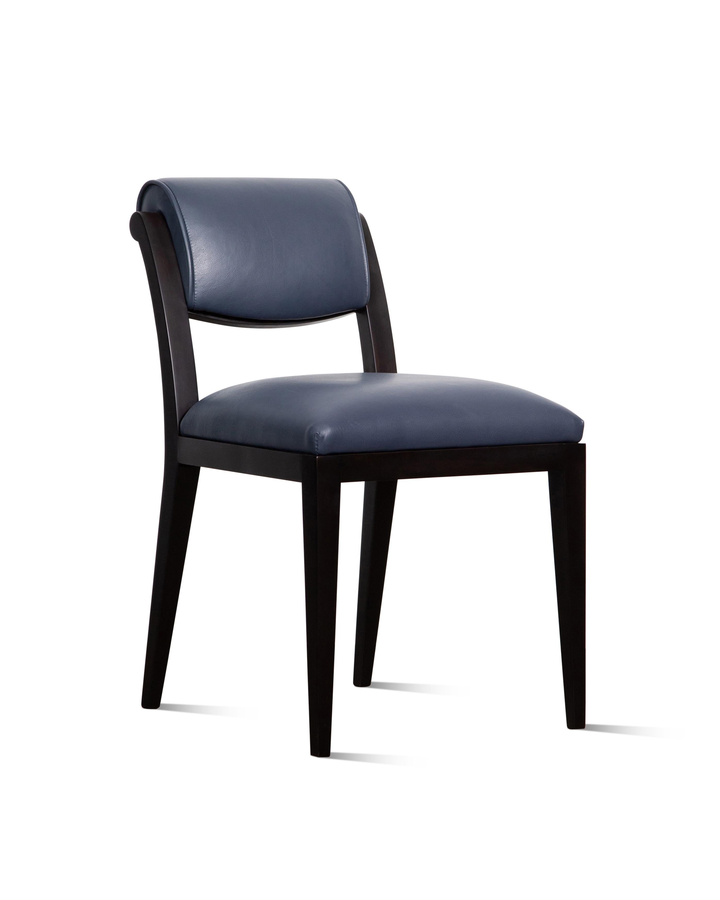 Ensemble de 8 chaises de salle à manger en cuir de style Art Déco contemporain, Gianni par Costantini en vente 7