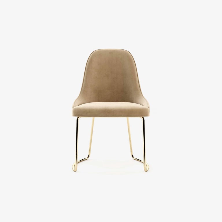 Set of 8 Contemporary Dining Chairs, Champagne/Gold For Sale at 1stDibs