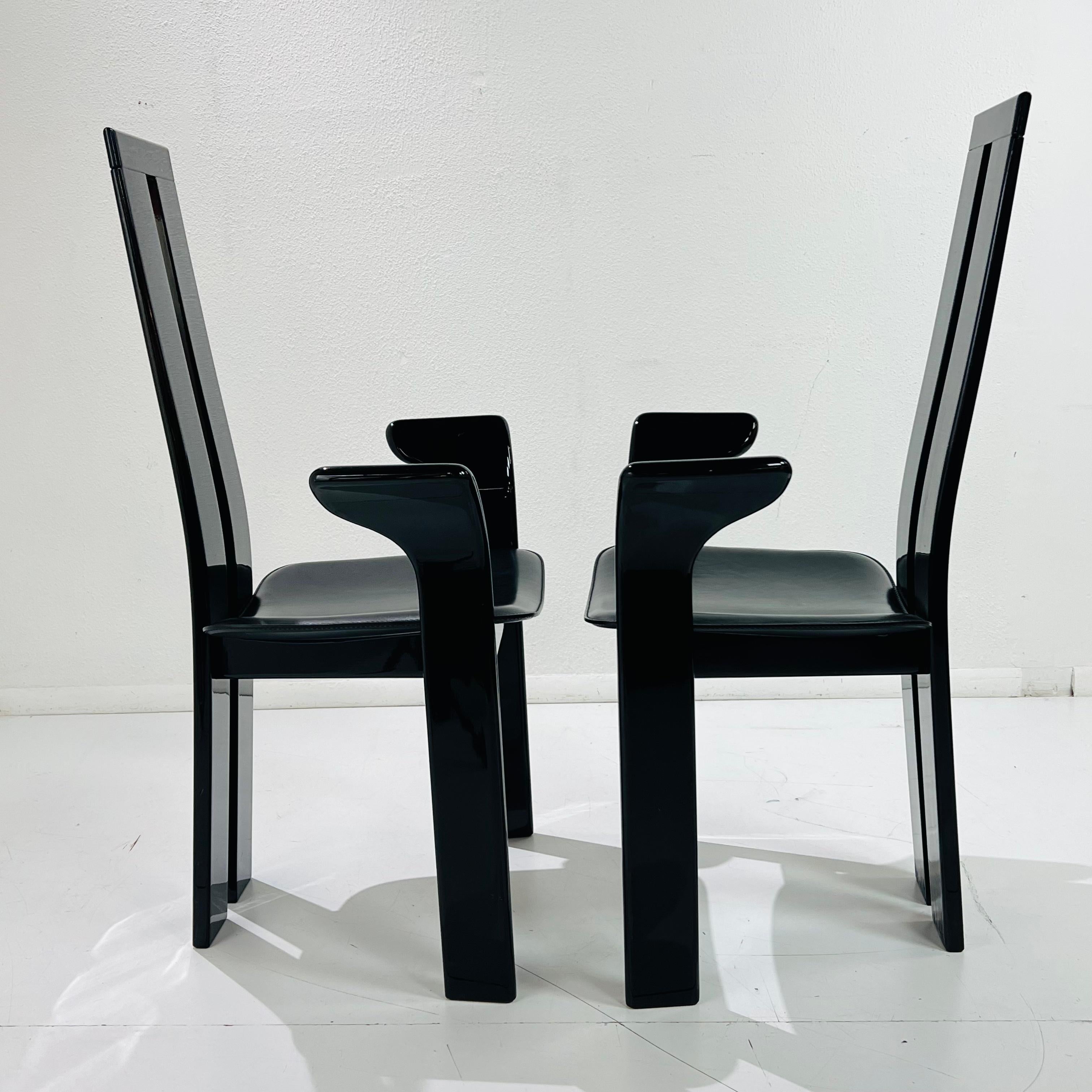 Set of 8 Costantini Lacquered Dining Chairs For Sale 10