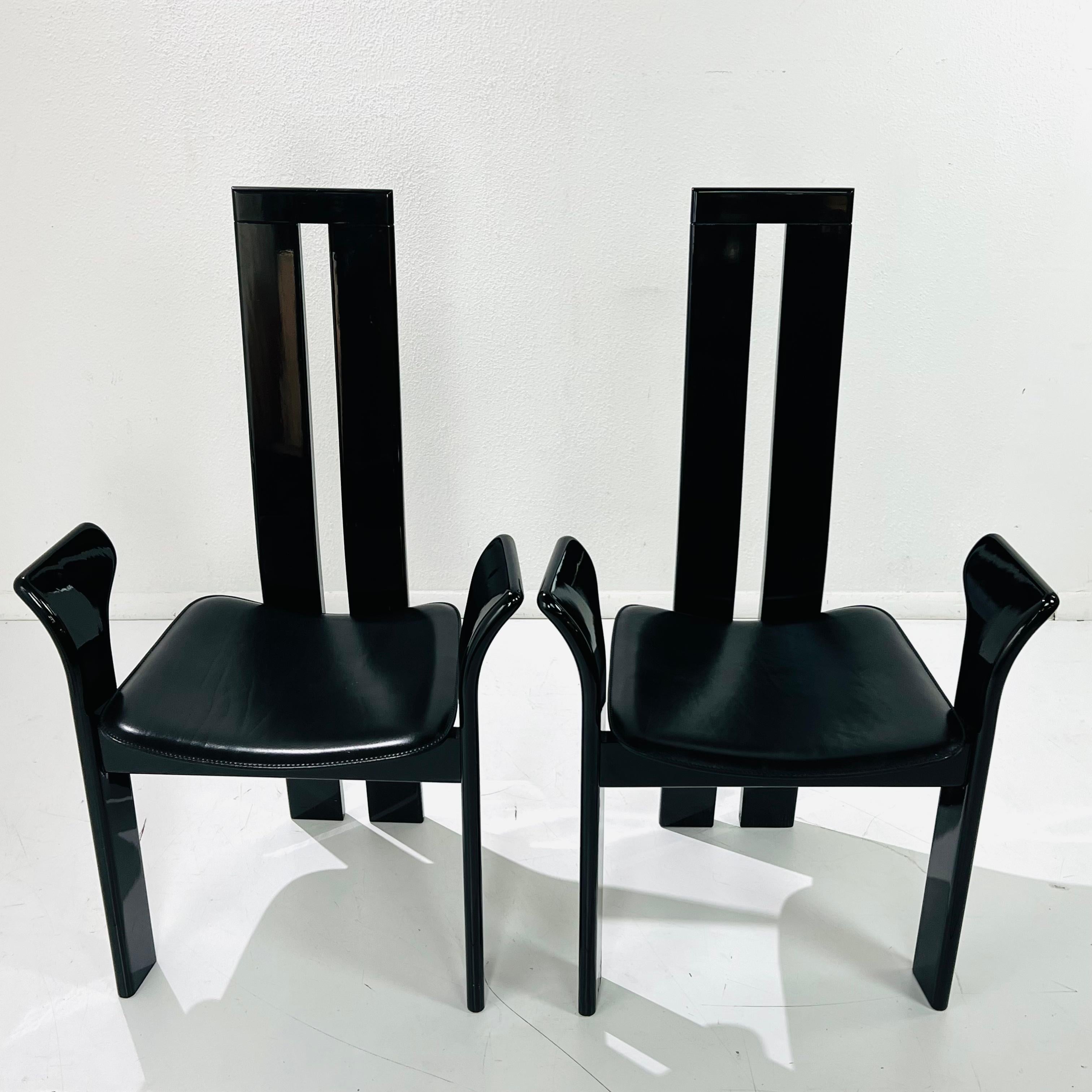 Set of 8 Costantini Lacquered Dining Chairs In Good Condition For Sale In Dallas, TX