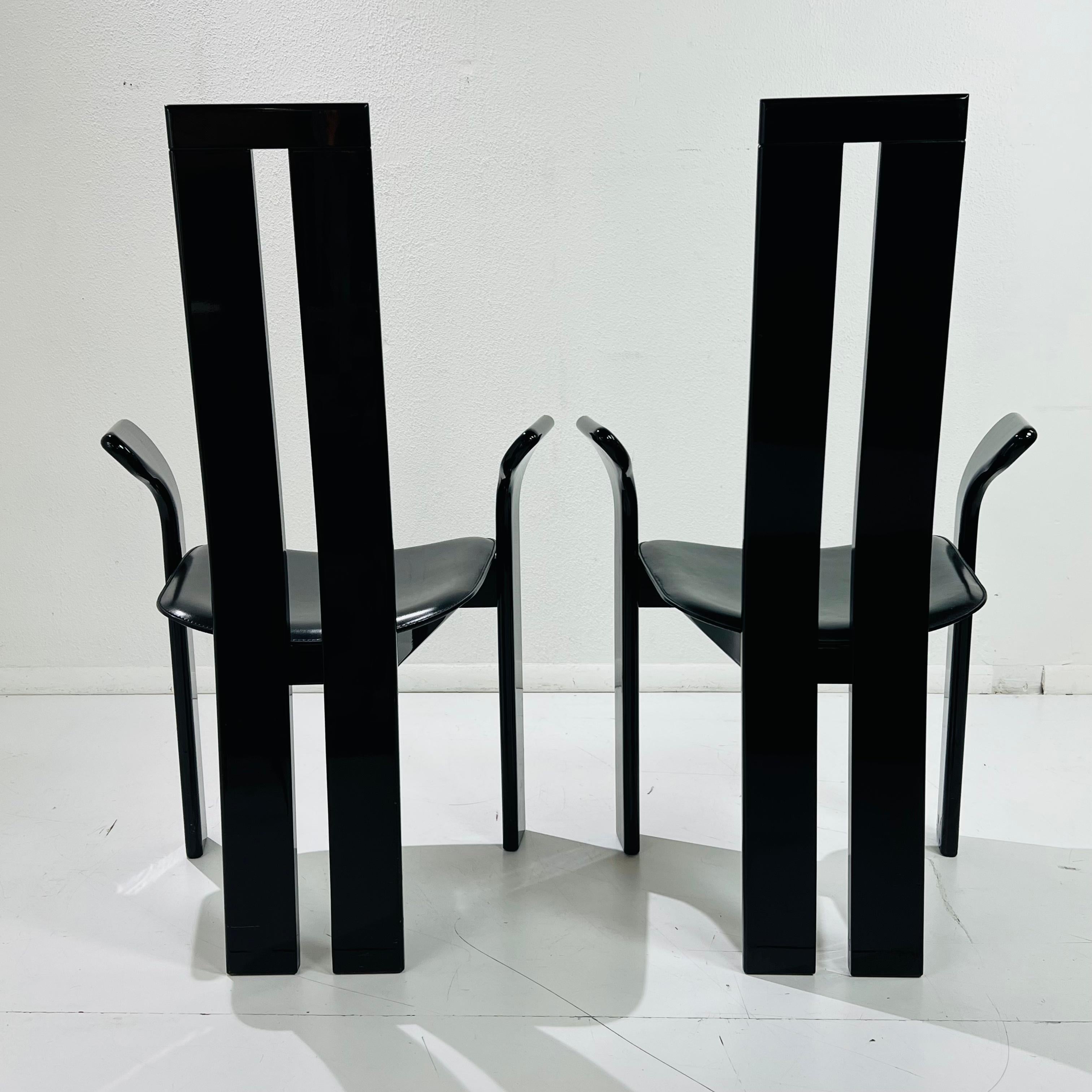 Late 20th Century Set of 8 Costantini Lacquered Dining Chairs